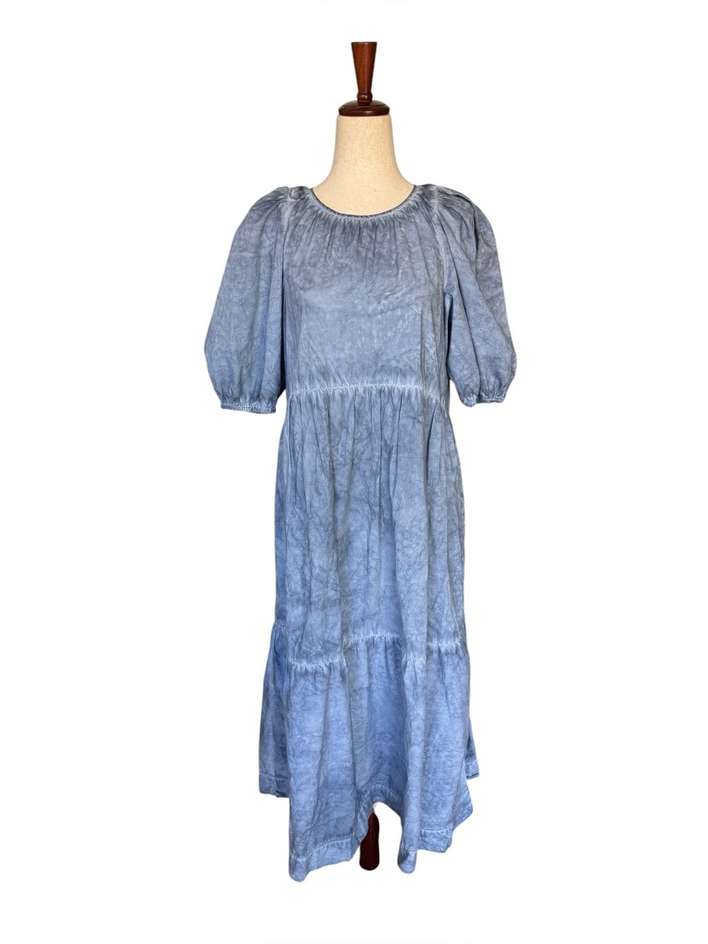 THE GREAT The Park Cotton Dress in Indigo Fog Wash size 1 / US Small